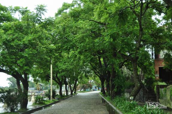 Parque na orla do rio Uruguay, na cidade de Carmelo, no sudoeste do Uruguai